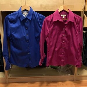 Set of 2 Long Sleeve Non-Iron Fitted Dress Shirts